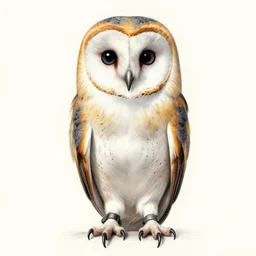 a full body shot of anthropomorphic Barn owl samurai by Brahm Revel,colored by Ronda Pattison, detailed,artstation,pencil art on paper, highly detailed,symmetrical face,symmetrical eyes