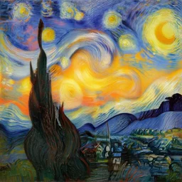 beautiful sunset painting by van gogh