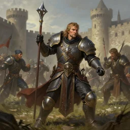 william wallace storming the battlefield, deep focus, d & d, fantasy, intricate, elegant, highly detailed, digital painting, artstation, concept art, matte, sharp focus, illustration, hearthstone, art by artgerm and greg rutkowski and alphonse mucha