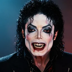 michael jackson in his demonic form, terrifying, sharp teeth