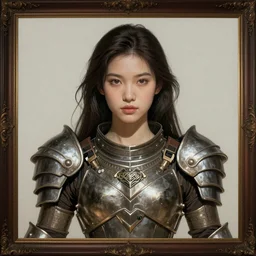 a professional photographic portrait of an attractive young girl, partially clothed in battle armor, olive skin, long dark hair, beautiful bone structure, symmetrical facial features, intricate, elegant, digital painting, concept art, smooth, sharp focus, illustration, beautifully framed, from Metal Gear, in the style of Artgerm and Greg Rutkowski and William-Adolphe Bouguerea