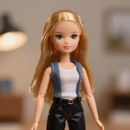 high quality presentation photo of a cute greta thunberg barbie doll, photography 4k, f1.8 anamorphic, bokeh, 4k, Canon, Nikon