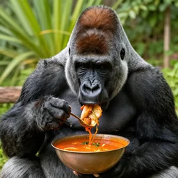 gorila eating pozole