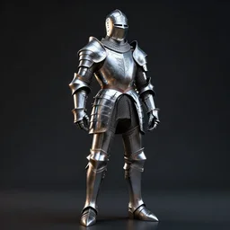 fantasy knight standing full size in dramatic pose, pierre raveneau style, valery klishevich, silver mirror armor, contrast light, hdr, long shot, cinematic, epic, volumetric light, ray - tracing, 4 k, fine details, unreal engine 5, dark background, digital art