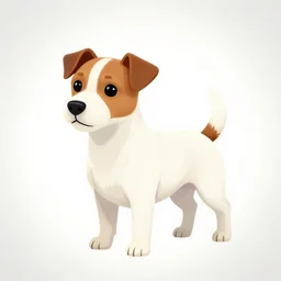 white vignette jack russel terrier game asset vector art, smooth style, illustrated by peggy fortnum and beatrix potter and sir john tenniel
