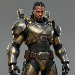 an portrait dominican man with braids in the assault powered armor, style game square enix, trending on artstation, painted by greg rutkowski, render naughty dog, octane render, detailed