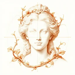 human portrait in vines and wires, elements, golden ratio, baroque, rococo, white + orange + ink + tarot card with ornate by marc simonetti, peter mohrbacher, detailed, intricate illustration, octane render, fractal bacground