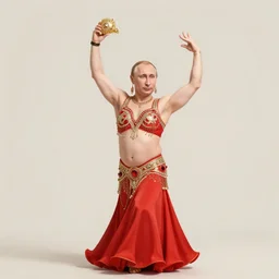 russian president putin as a belly dancer, portrait detailed