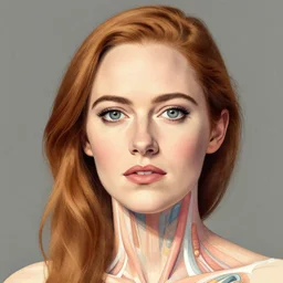 anatomical portrait of emma stone by mark ryden