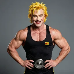 RonaldMcDonald as a bodybuilder, photo by Anne Liebovitz
