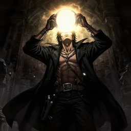 Johan Liebert under the eclipse from berserk