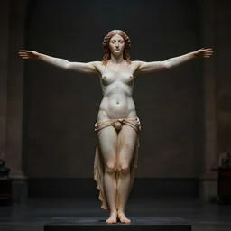 vitruvian woman, 8 k, moody lighting, shallow depth of field