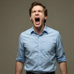 mark pintman, screaming, photorealistic