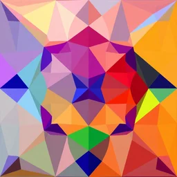 colorful artwork with only triangles, looking like the skin of a diamond