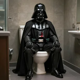 Darth Vader sitting on a toilet