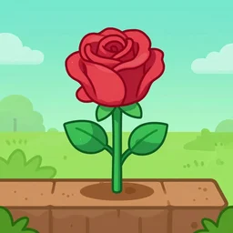 a rose plant, plants vs zombies style