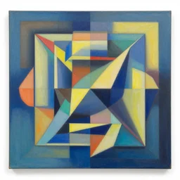 geometric by shusei nagaoka, david rudnick, airbrush on canvas, pastell colours, cell shaded, abstract detailed
