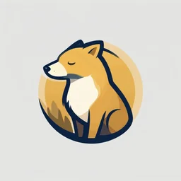 professional digital art logo of an anaimal, no background,  two tone colors