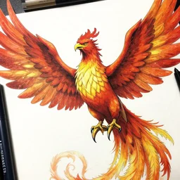 Marco the Phoenix, one piece, hyper detailed manga drawing, trending on artstation cgsociety, vibrant colors.