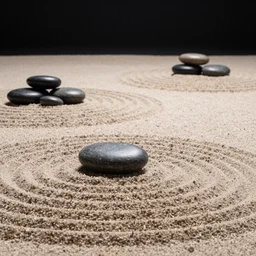 zen sand garden by michael whelan,