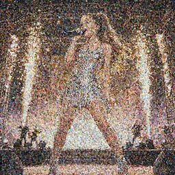Ariana Grande singing with flares shooting up behind her on a massive live music stage, manga, highly detailed, beauty, art by Takehiko Inoue, Artgerm, intricate, elegant, J. C. Leyendecker