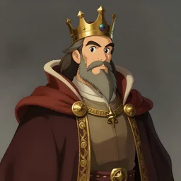 portrait of medieval old king, artstation detailed cartoon, elegant digital painting, concept art, smooth, sharp focus illustration, makoto shinkai ghibli, tom whalen, don bluth, moebius, akihiko yoshida