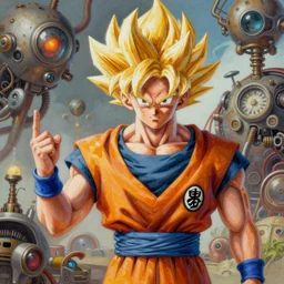 surreal gouache gesture painting, by yoshitaka amano, by ruan jia, by Conrad roset, by good smile company, detailed anime 3d render of a gesture draw pose for  a blond Goku  in a   Super Sayian 3,  portrait, cgsociety, artstation, rococo mechanical, Digital reality, sf5 ink style, dieselpunk atmosphere, gesture  drawn