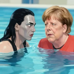 metallica and angela merkel going swimming