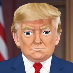 donald trump with anime eyes