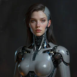 a full portrait of a female cyborg by alexandre cabanel, scifi, digital painting, cyberpunk, dark lighting, bladerunner, smooth, octane render