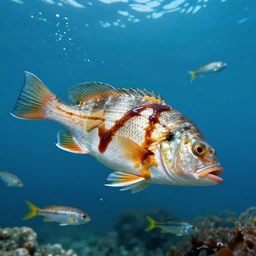 peanut butter and balsamic vinegar fish in the ocean alive with other fish