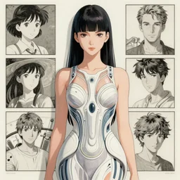 un dia de paz! selvaria bles in futuristic dress by iris van herpen, arte koto no ha no niwa, makoto shinkai, moebius, milo manara, hugo pratt, french comic art, semi - realistic anime, portrait, beautiful face, symmetrical face, trending on pixiv, detailed, clean lines, sharp lines, crisp lines, award winning illustration, masterpiece, 4 k
