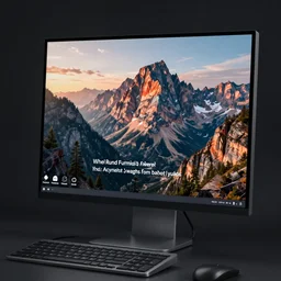 photograph of a computer with everything on the monitor, professional photograph, sharp focus, extremely detailed,