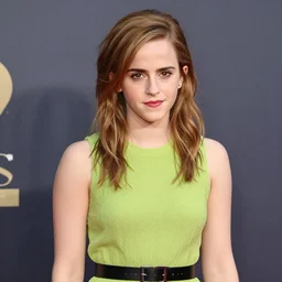 a knolling of emma watson, avocado style