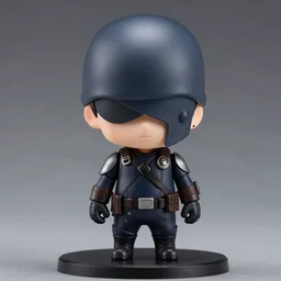 a nendoroid of the winter soldier, high quality, studio lighting