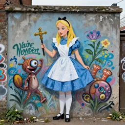 : alice and wonderland graffiti