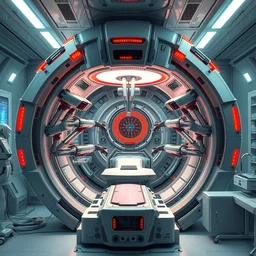 futuristic fully automated cyberpunk surgical unit shaped like a scifi chamber, many slender robot arms, meka robotics, cybernetic symbiosis thick bifurcated robotic cnc surgical hybrid mri 3 d printer machine, in biochemical lab, scifi, highly detailed, vibrant, digital painting, artstation, concept art, rtx, by artgerm and alphonse mucha,