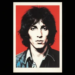 Jim Morrison Poster, 1970's, Art Poster, screen print, Cream paper, black, red and cyan ink