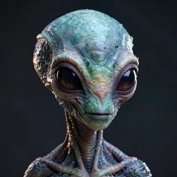 a high-resolution extreme closeup portrait photo of an alien, beautiful low light, style Steve McCurry Octane render 8k