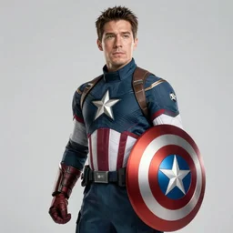 if Alan Tudyk was captain America, cinematic, epic, cool, photo realistic, 4k, high detail