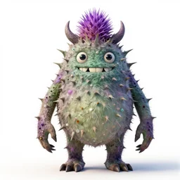 a humanoid thistle monster, highly detailed, digital art, sharp focus, trending on art station, plant, anime art style