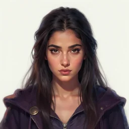 front facing symmetrical centered painted portrait, just one head, Mahira Khan as a D&D Wizard, RPG character avatar, Blizzard concept art, pixar, dreamworks, global illumination lighting, trending on artstation, by lois van baarle, ilya kuvshinov, rossdraws