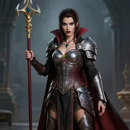 full shot photo of a female vampire warrior, highly detailed
