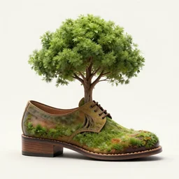 a shoe with a tree inside, concept art, digital art