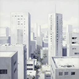 baroque acrylic painting, anime key visual concept, anime white clean abandoned concrete cityscapes, rule of thirds golden ratio, fake detail, trending pixiv fanbox, style of makoto shinkai ghibli takashi takeuchi yoshiyuki sadamoto jamie wyeth james gilleard greg rutkowski chiho aoshima