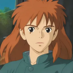 boromir from the anime lord of the rings (1986), ginger hair, looking serious, some beard, studio ghibli, very detailed, realistic