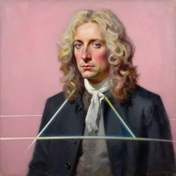 isaac newton discovering pink floyd, 1 6 6 0, oil painting