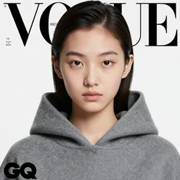 A still frame of a girl wearing grey cape featured in Vogue and GQ editorial fashion photography, beautiful eye, symmetry face, haute couture dressed by Givenchy and Salvatore Ferragamo, Canon EF 85mm f/1.4L IS USM, in porcelain and metal and lush branch