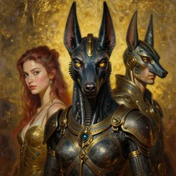 fantasy style portrait oil painting of a hybrid, reptilian, anya _ taylor - joy, bella hadid, cory chase, halle berry, cybernetic anubis atlantean warrior, intense soul penetrating hypnotic eyes, oil painting, francois boucher, rpg portrait, william - adolphe bouguereau, michael cheval, steampunk, hyperdetailed, volumetric golden dappled dynamic lighting, highly detailed, cinematic lighting, unreal engine, 8 k, hd