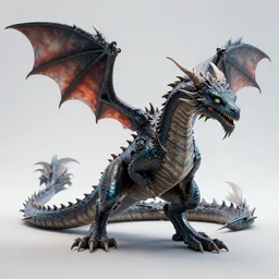an alien fused with a dragon, octane render, 3D, 8K, very detailed